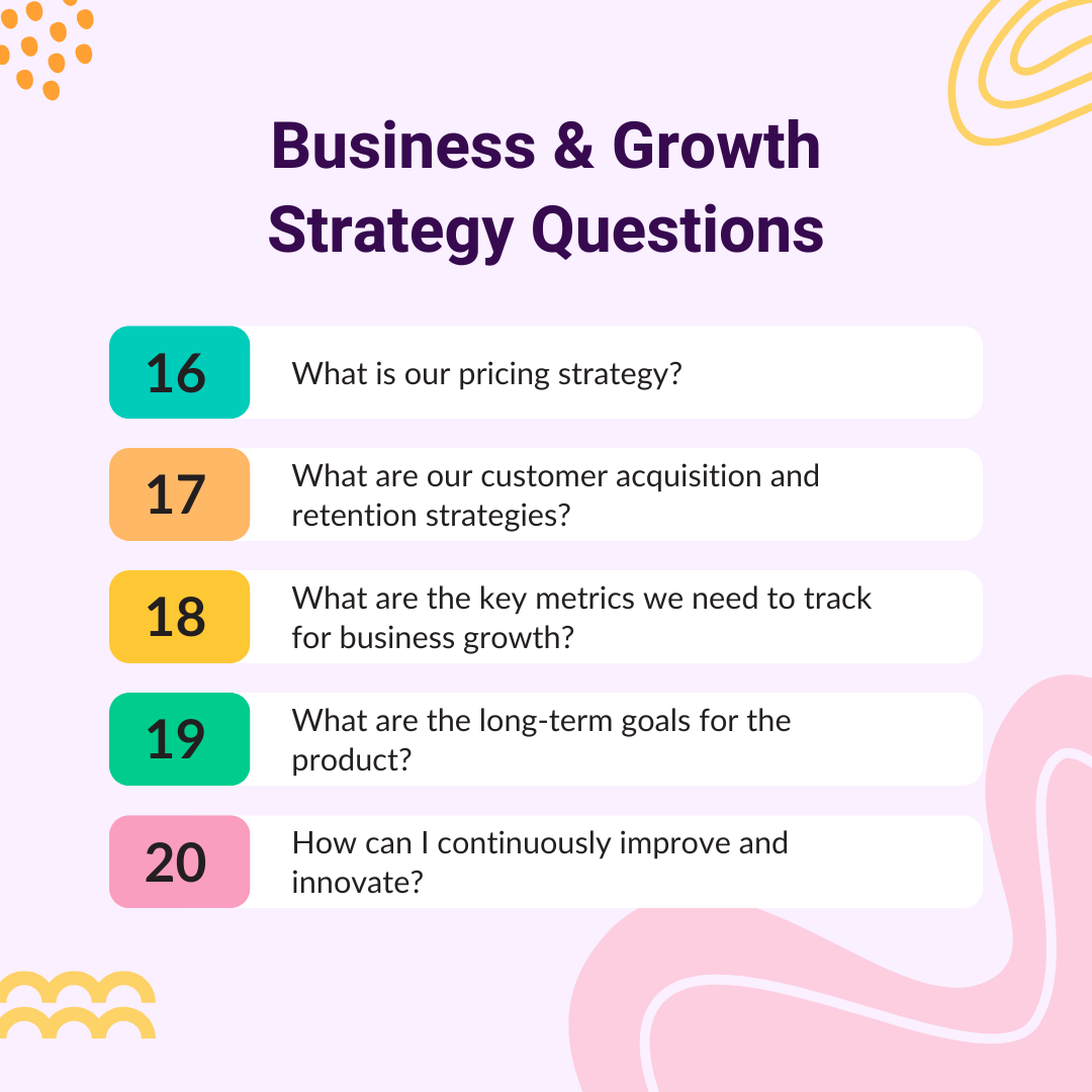 16-20 Business and growth strategy questions